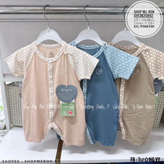 Body đùi cộc tay cài giữa Bu Bambus iconic cho bé trai bé gái