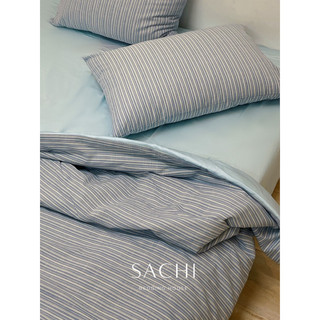 Bộ Chăn Ga Gối 5 món Tencel Linen Sachi Bedding House Cao Cấp set 1 drap giường, 2 vỏ nằm, 1 vỏ ôm, 1 chăn chần bông