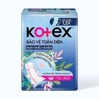  Băng Vệ Sinh Siêu Mỏng Có Cánh Bảo Vệ Toàn Diện Kotex Dành Cho Ngày Nhiều Và Đêm 28cm x 6 miếng 