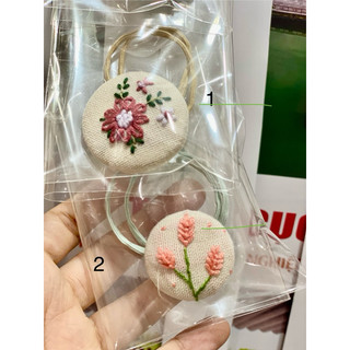 Cột tóc tròn thêu tay handmade vintage