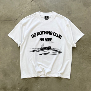 Áo thun Boxy do nothing club 98stu vintage 100% cotton 250gsm bo cổ dày dặn