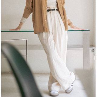 RUSTEA Everyday Trousers - Quần Dài linen ống rộng lưng cao dáng basic thoải mái