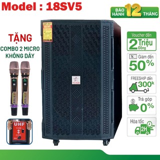Pin micro loa kéo karaoke 5 tấc sao việt audio pro 18sv5 công xuất lớn 1700w bluetooth kèm 2 micro q99