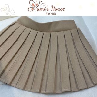 Chân váy xếp ly- Chân Váy Xếp ly Hộp Màu Da Đậm Mới Kèm Quần Trong Cho Bé Gái, Chân Váy Xếp Ly Hộp Fami's House