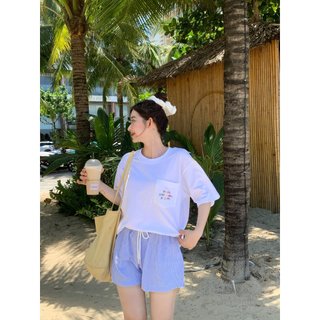 Áo thun thêu secodee dont worry be happy màu sắc dễ thương năng động | sohee top | secodee