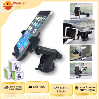 Kẹp Điện Thoại Ô Tô, Giá đỡ điện thoại trên xe hơi Long Neck One-Touch Có Chân Hít Kính Xoay 360 ĐỘ