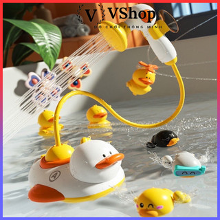Đồ Chơi Nhà Tắm Vịt Phun Nước Tự Động Dễ Thương Kèm Vòi Sen Cho Bé