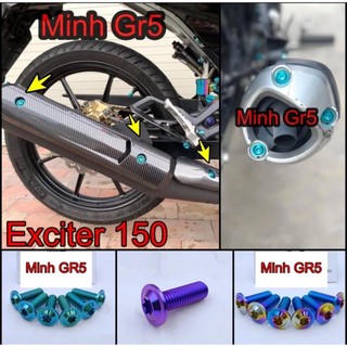 Combo ốc salaya , titan gắn ốp , chụp đuôi bô exciter 150