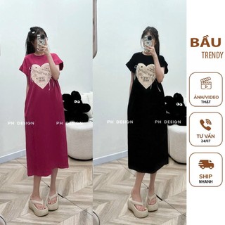 Đầm váy bầu xuân hè - v849 -đầm bầu thiết kế dáng suông dài chất liệu mềm mại đầm bầu xinh free size