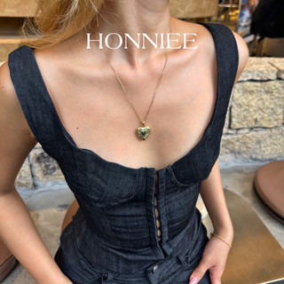  Vòng cổ HONNIEE - Vòng cổ nữ chất liệu thép titan không gỉ mạ vàng mặt tim cổ điển nữ tính HONNIEE 