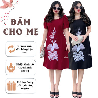 Đầm cho mẹ ngồi sui đi đám cưới hình thêu Công Linci sang trọng tỉ mỉ, form suông A thoải mái phù hợp mọi dáng CG044