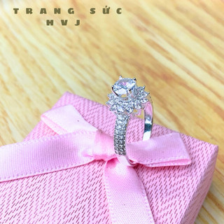 Nhẫn Bạc Nữ Hình Sen S925 Đính Đá Vai 3 Hàng Đá Có Bản Xi Kim Không Cần Kiêng Nước - NN62121314095