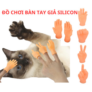Đồ chơi bàn tay đeo ngón tay, ngón tay silicon, đeo chân chó mèo, bàn tay mini chọc mèo, mô hình bàn tay mini