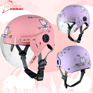 Mũ bảo hiểm 1/2 VARO Trẻ em Kính Tem cute nón cho bé từ 5-10 tuổi, kính đã xử lí chống chói, tia uv