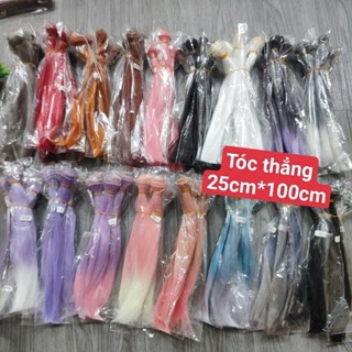tóc giả dệt kích thươc 25cm *100cm các mẫu tóc giả búp bê thẳng mượt