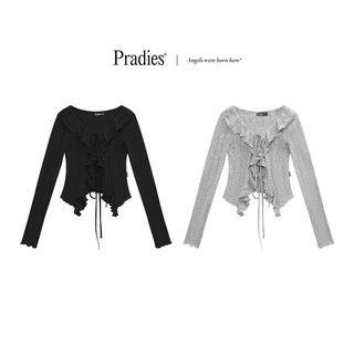 Áo kiểu nữ tay dài cột dây pradies - bonnies