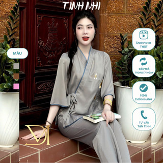 Đồ lam đi lễ thêu sen TINH NHI thanh lịch và duyên dáng PP164