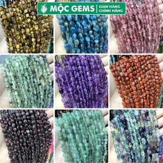 Chuỗi Đá Vụn Rung Bóng Có Lỗ Mộc Gems, Làm Vòng Tay, Làm Đồ Handmade, Trang Trí Nhà Cửa