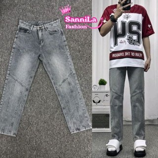 Quần Jean Nam Màu Xám _ Jean Coton Mềm Mịn Không Phai Màu_ Fom Suông Ống Đứng_Được Hỗ Trợ Đổi Trả _ M05