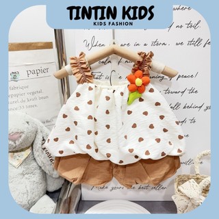 Bộ đũi bồng 2 dây , bộ 2 dây tiểu thư quần bồng 2 lớp cho bé gái từ 7-17kg dưới 3 tuổi