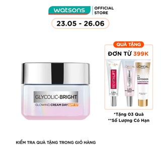 Kem Dưỡng Ban Ngày L'Oreal Paris Sáng Da Glycolic Bright Glowing Cream Day SPF17 50ml