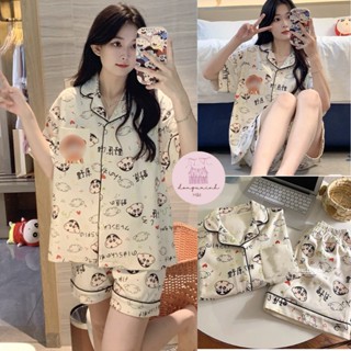 Bộ đồ ngủ pijama nữ cộc tay quần đùi vải Kate Thái mềm mịn nhiều họa tiết