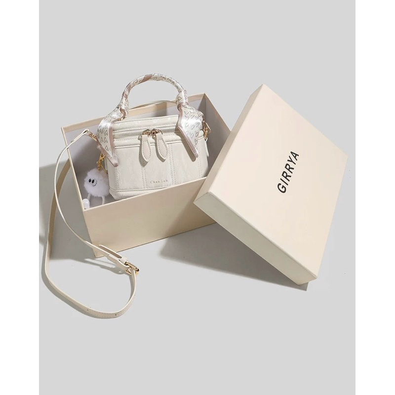 🌿Túi Xách Nữ -NEW dáng hộp siêu xinh kèm khăn + phụ kiện