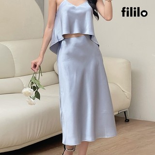 Chân váy midi dài 72cm fililo vải lụa xòe a vixi skirt thiết kế chuẩn form cao cấp