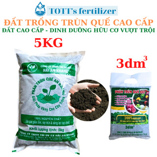 Phân trùn quế, 3dm3 và 5kg, Đất trồng cây cao cấp cho cây trồng TOTT's fertilizer