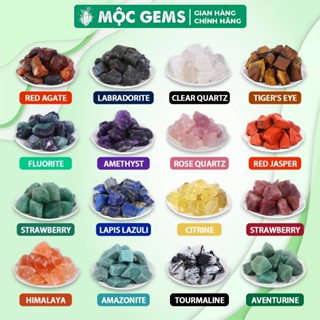 20 Loại Đá Thô Mộc Gems (Raw Stone) Dùng Trang Trí Nhà Cửa, Hỗ Trợ Reiki, Thiền Định