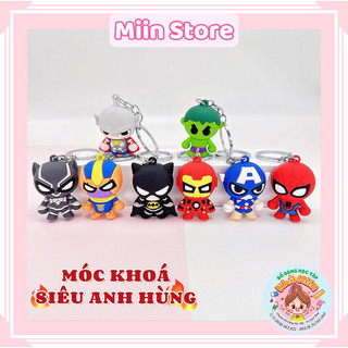Móc khóa siêu anh hùng chibi móc khóa nhân vật anh hùng marvel treo chìa khóa xe balo túi xách làm quà tặng học sinh
