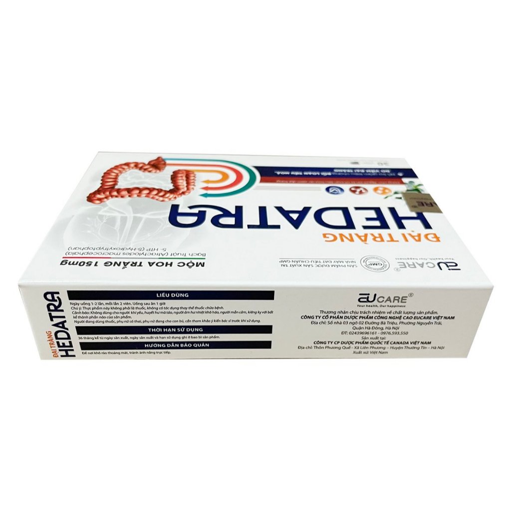 Viên Đại Tràng Hedatra EUCARE giảm viêm đại tràng, rối loạn tiêu hóa, đi ngoài nhiều lần - 30 viên