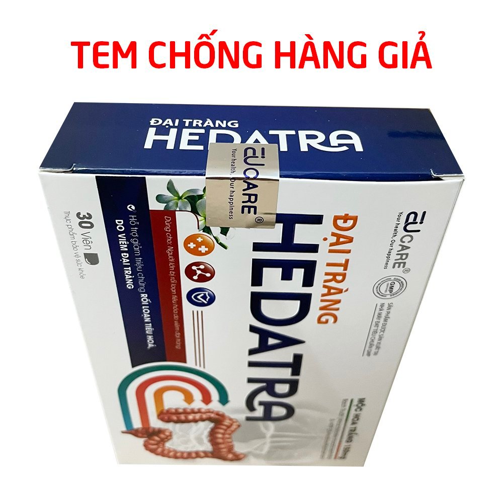 Viên Đại Tràng Hedatra EUCARE giảm viêm đại tràng, rối loạn tiêu hóa, đi ngoài nhiều lần - 30 viên