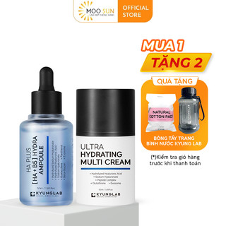 Combo Serum HA Plus  Hydra Ampoule 50ml + Kem dưỡng ẩm Ultra Hydrating Cream 50ml Kyung Lab | Moosun