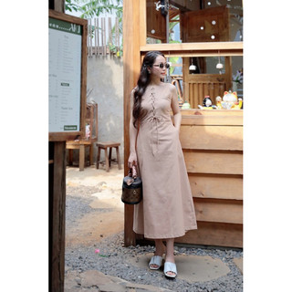 Đầm midi dáng dài đan dây cổ tròn linen cao cấp 𝐖𝐞𝐢𝐥𝐚𝐢 𝐃𝐫𝐞𝐬𝐬 l TEEMIN