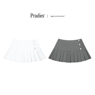  Chân Váy Xếp Ly Kaki Lưng Thấp PRADIES - Present Pleated Mini Skirt 