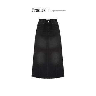 Chân váy jeans form dài pradies denim midi skirt