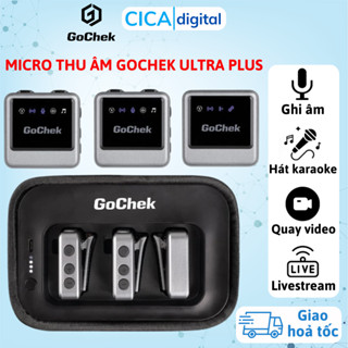  Micro Thu Âm Chuyên Nghiệp Không Dây Gochek Ultra Plus - Kết Nối Đa Thiết Bị Đa Chức Năng - 2 Micro Kèm Hộp Sạc 