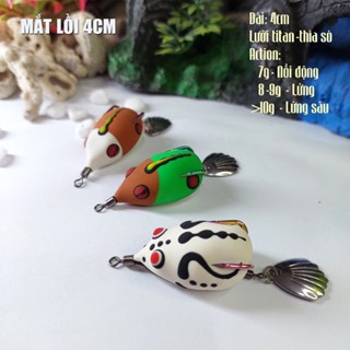  Nhái hơi MẮT LỒI,chống vướng cao lưỡi Titan thìa vỏ sò dài 4cm lắp lưỡi 1 0 