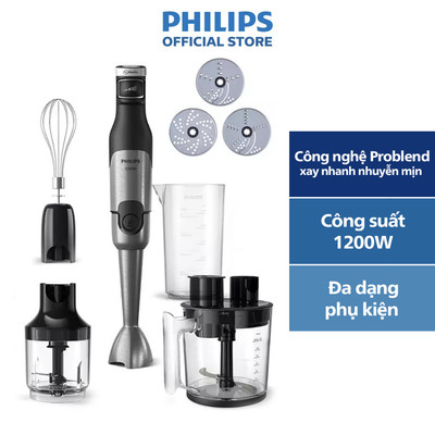 Máy Xay Cầm Tay Philips HR2685/00 |1200W cao cấp, đa dạng phụ kiện - Hàng Chính Hãng