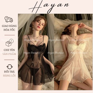 HT126 Váy ngủ sexy tiểu thư ren bèo v1 kèm ĐỆM LÓT,đồ ngủ ren xuyên thấu tôn dáng HT126