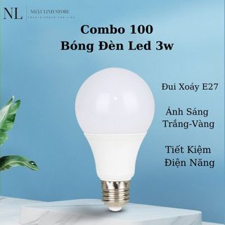 Combo 100 Bóng Led 3W Siêu Rẻ, Bóng Đèn Trang Trí Ngoài Trời Chống Nước, Tiết Kiệm Điện Năng