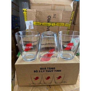 BỘ 3 LY THỦY TINH MT 38-13 QUÀ TẶNG NESCAFE
