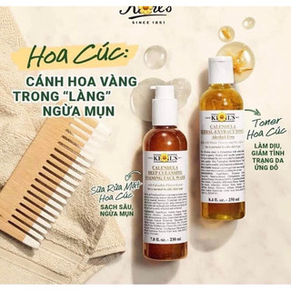 Sữa Rửa va toner Mặt Hoa Cúc Kiehl’s Calendula Deep Cleansing Foaming Face Wash 230ml