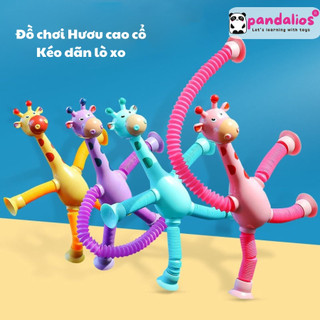 Đồ chơi lò xo Sucker hươu cao cổ Pandalios, hươu cao cổ kéo dài có đèn LED tác tác giáo dục cho bé 🦒