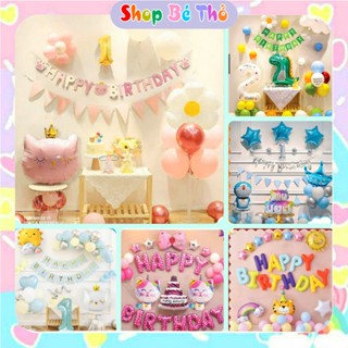 (Hỏa Tốc HCM) Tổng Hợp Set Bong Bóng Trang Trí Sinh Nhật, Thôi Nôi Cho Bé Trai,Bé Gái,Set Bóng Bay Happy Birthday