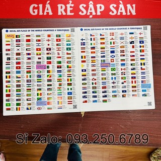 [GIÁ SỐC] Bộ cờ quốc kỳ thế giới gồm đầy đủ 221 lá cờ các nước , vùng lãnh thổ...Có keo dán sẵn tiện lợi