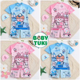 Đồ bơi cho bé trai bé gái liền thân kèm mũ sz 10-40kg, bikini liền thân cho bé, đồ bơi cho bé hoạ tiết baby