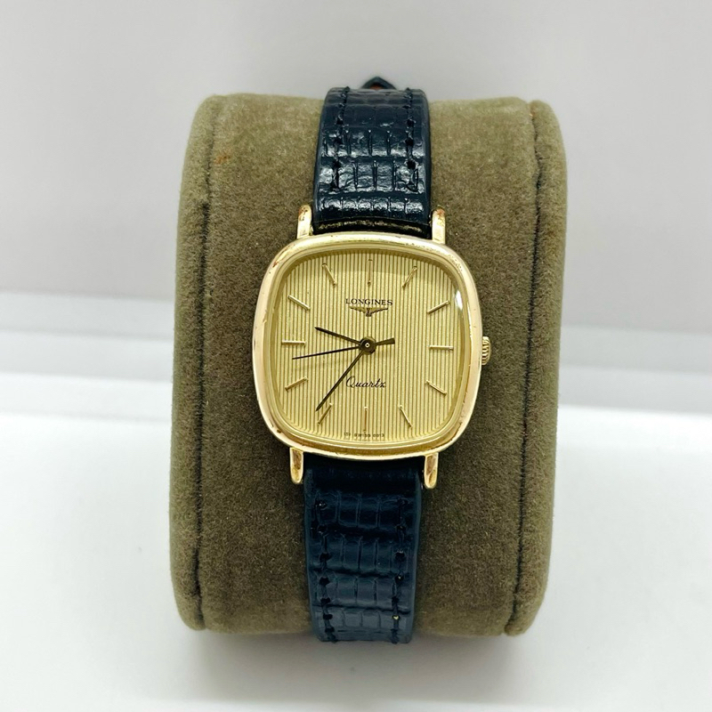 Đồng hồ pin nữ hiệu LONGINES dáng tank bọc vàng 18K - Thuỵ Sỹ [Chính hãng/Nhật bãi]