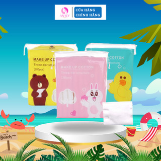 Bông Tẩy trang Cotton line Gấu Thỏ Vịt 200 miếng